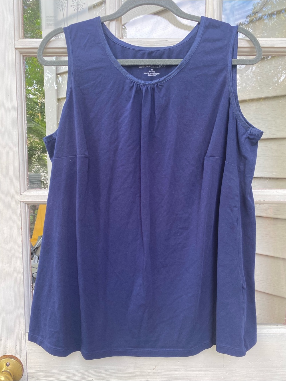 Catherines Navy Scoop Neck Tank Top